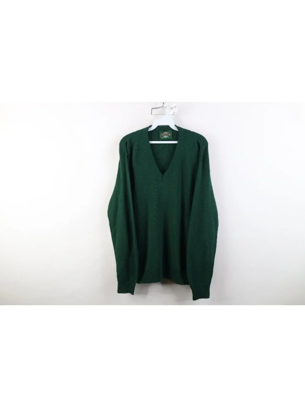 Vtg 90s Mens Large Blank The Masters Golf Golfing Knit V-Neck Sweater Green USA